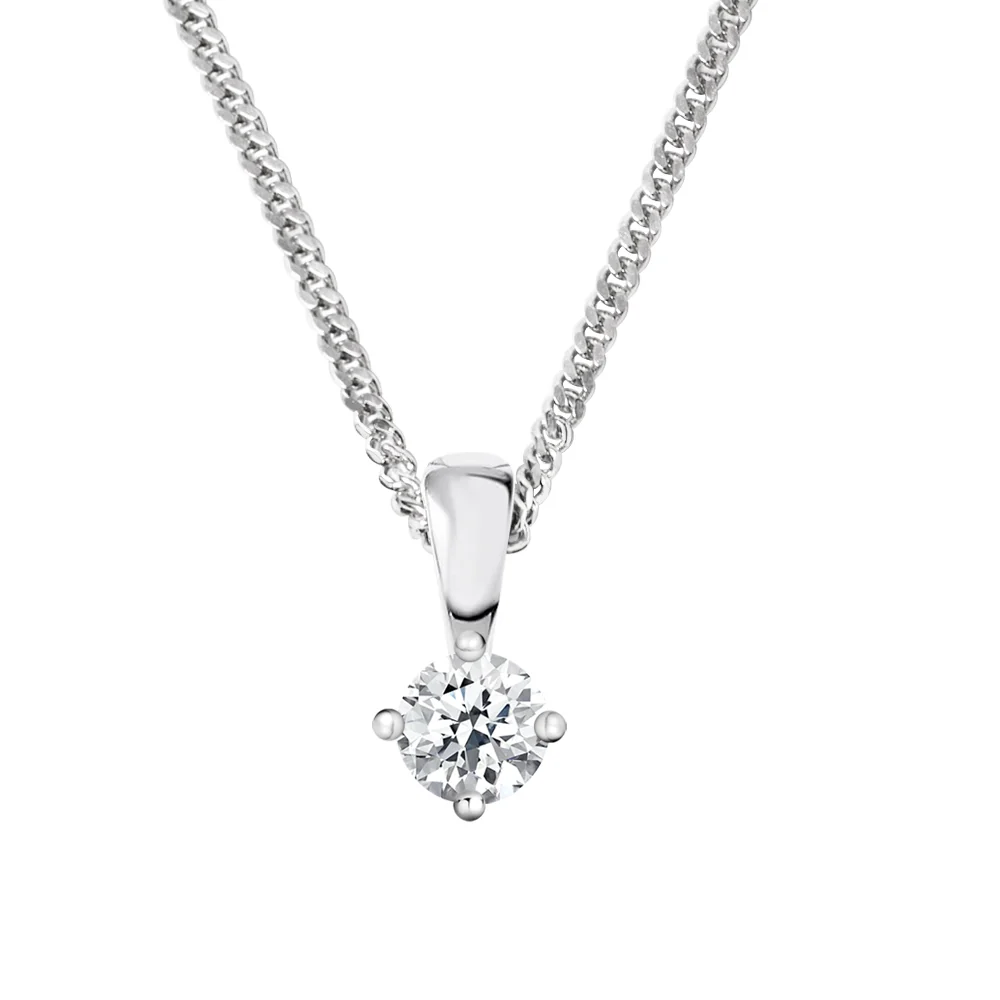18ct White Gold Diamond Pendant - 0.25ct