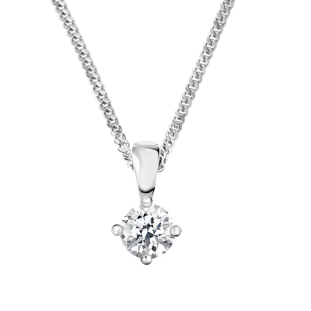 18ct White Gold Diamond Pendant - 0.40ct