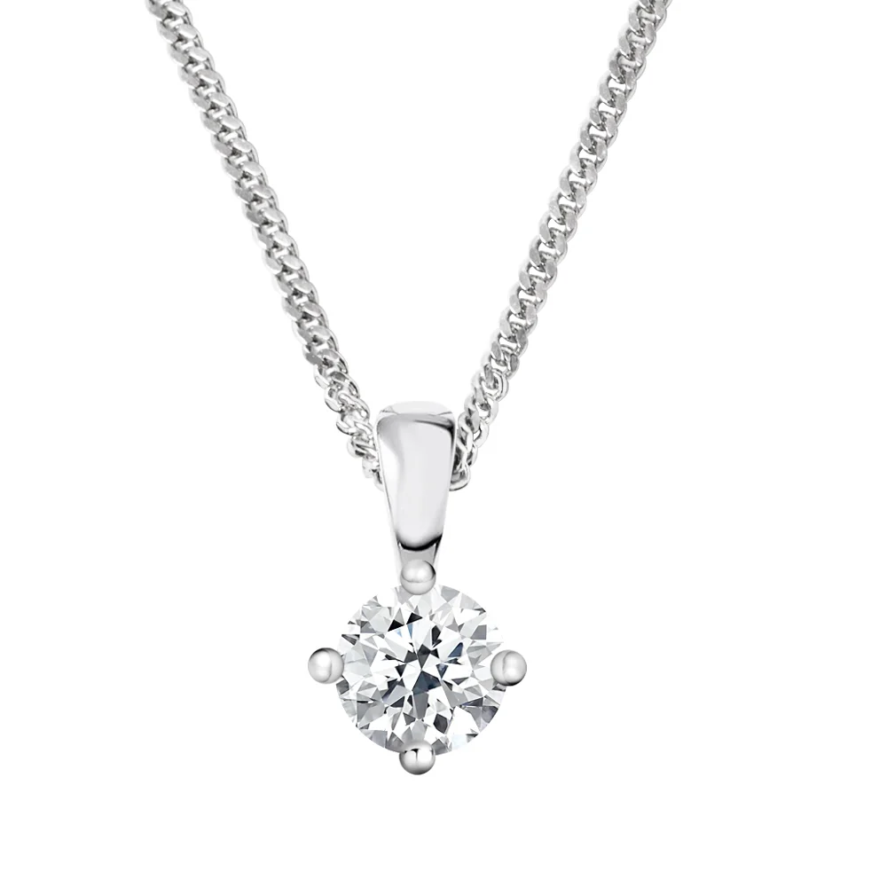 18ct White Gold Diamond Pendant - 0.50ct