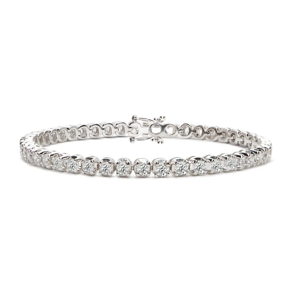 18ct White Gold Diamond Tennis Bracelet - 5.00ct - Image 3