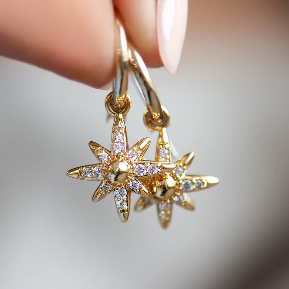 Amy Star Earrings with Clear Stones - Image 4
