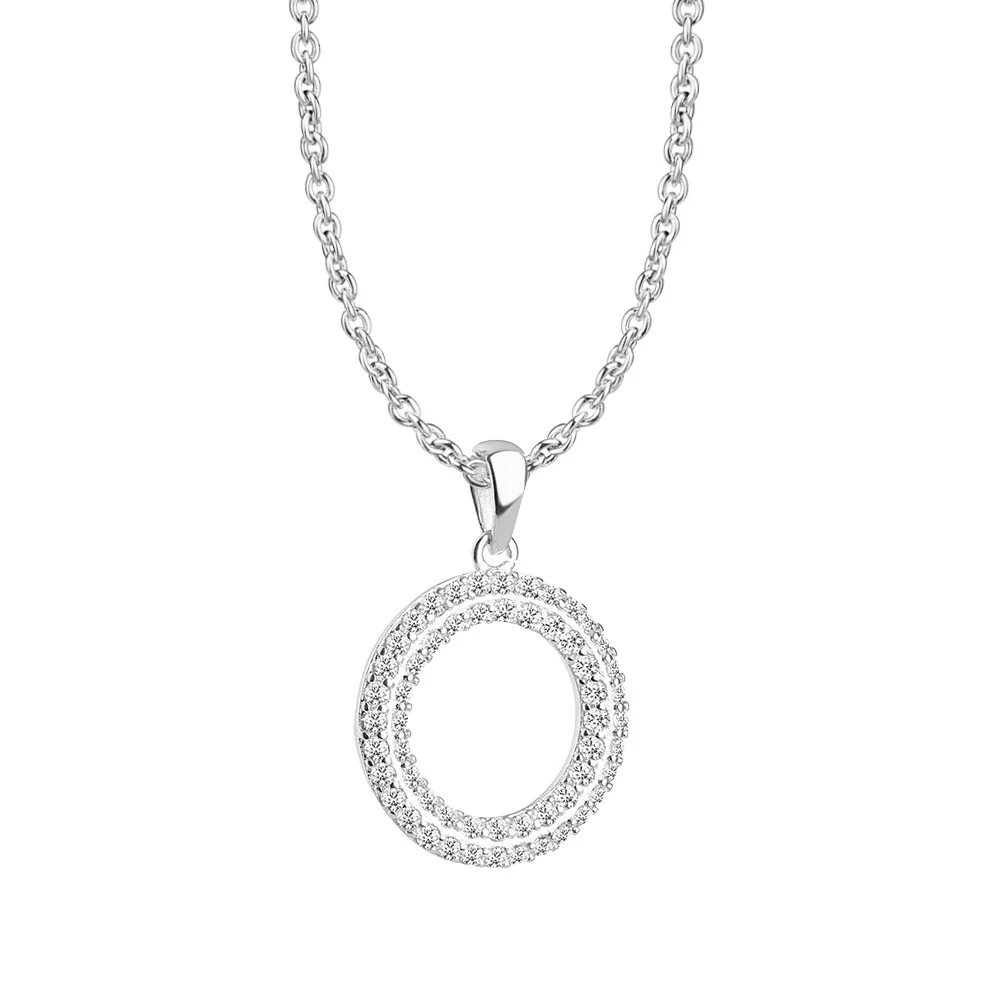 Circle Pendant Multi Clear Stones