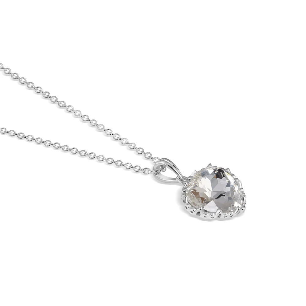 Clear Stone Heart Pendant - Image 3