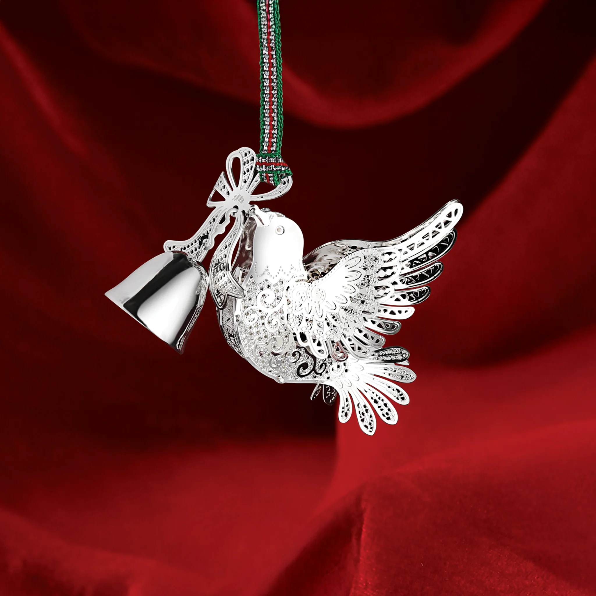 Dove with Bell Christmas Tree Decoration - Image 2