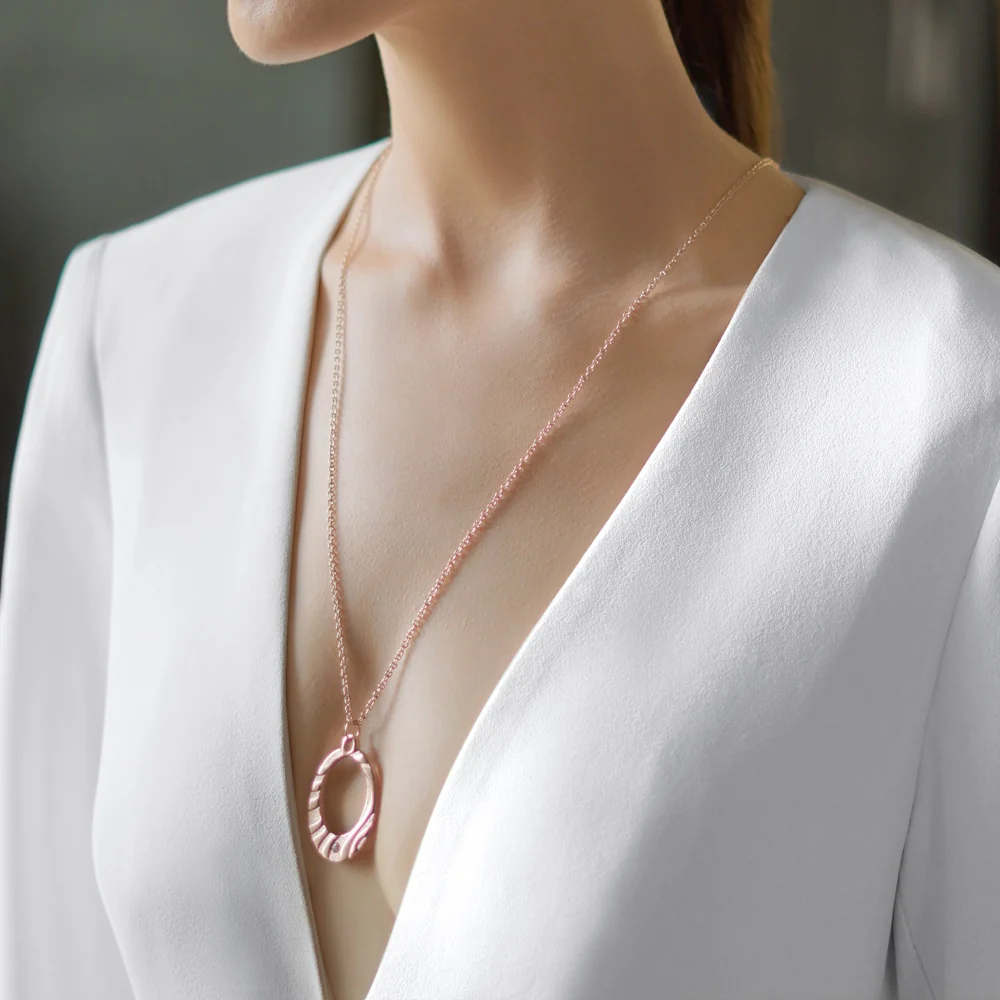 Droplet Etched Pendant with Clear Stone - Image 2