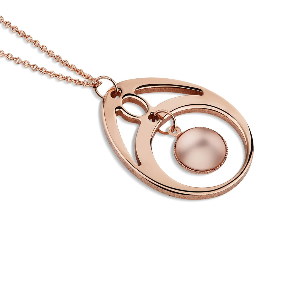 Droplet Rose Gold Plated Oval Pendant - Image 3