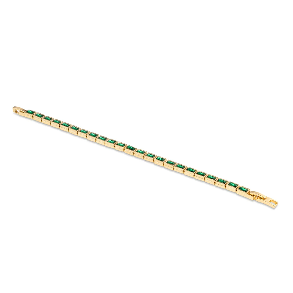 Emerald Green Square Stone Bracelet - Image 3