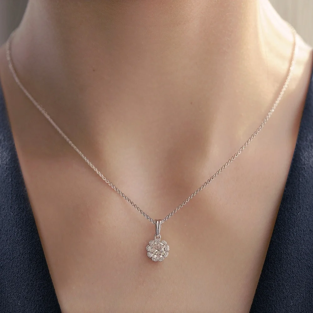 Flower Pendant Clear Stone - Image 2
