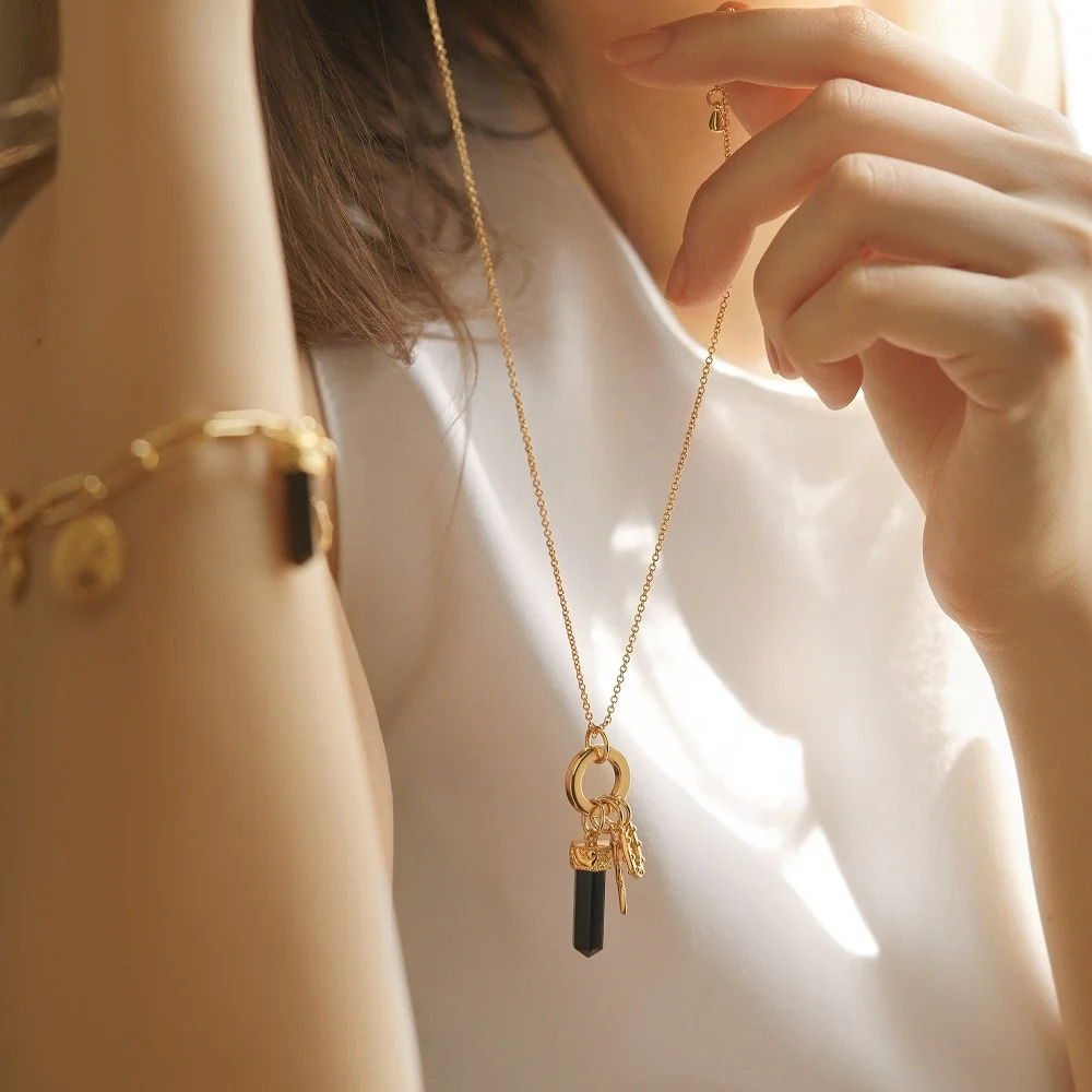 Gold Plated Bracelet with Charms - Image 2