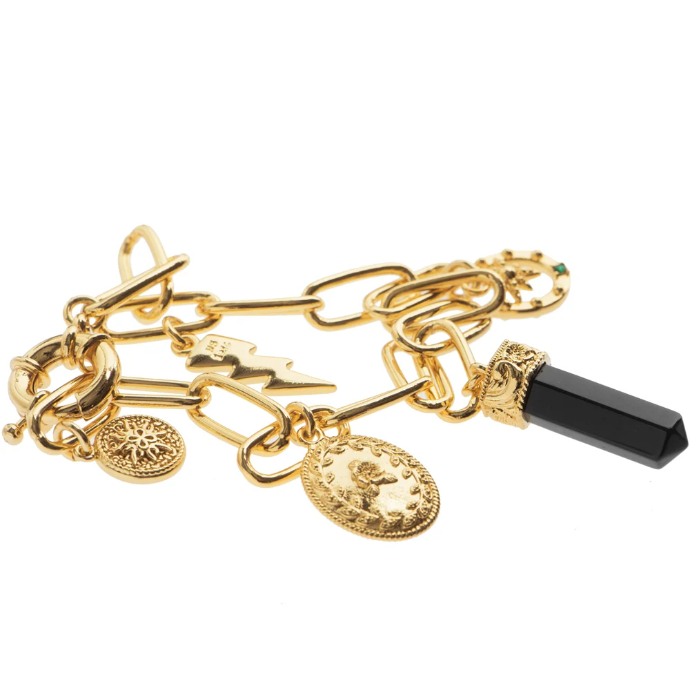 Gold Plated Bracelet with Charms - Image 4