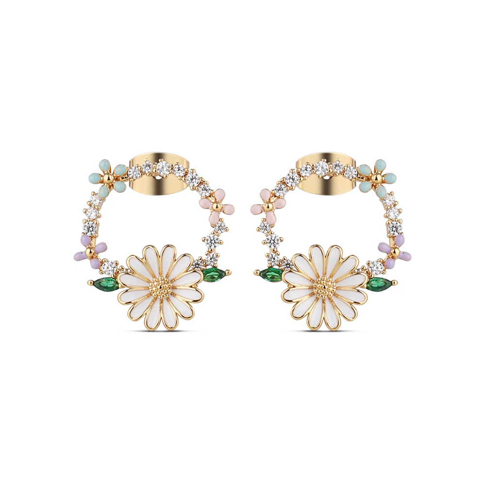 Gold Plated Daisy Earrings - Image 3