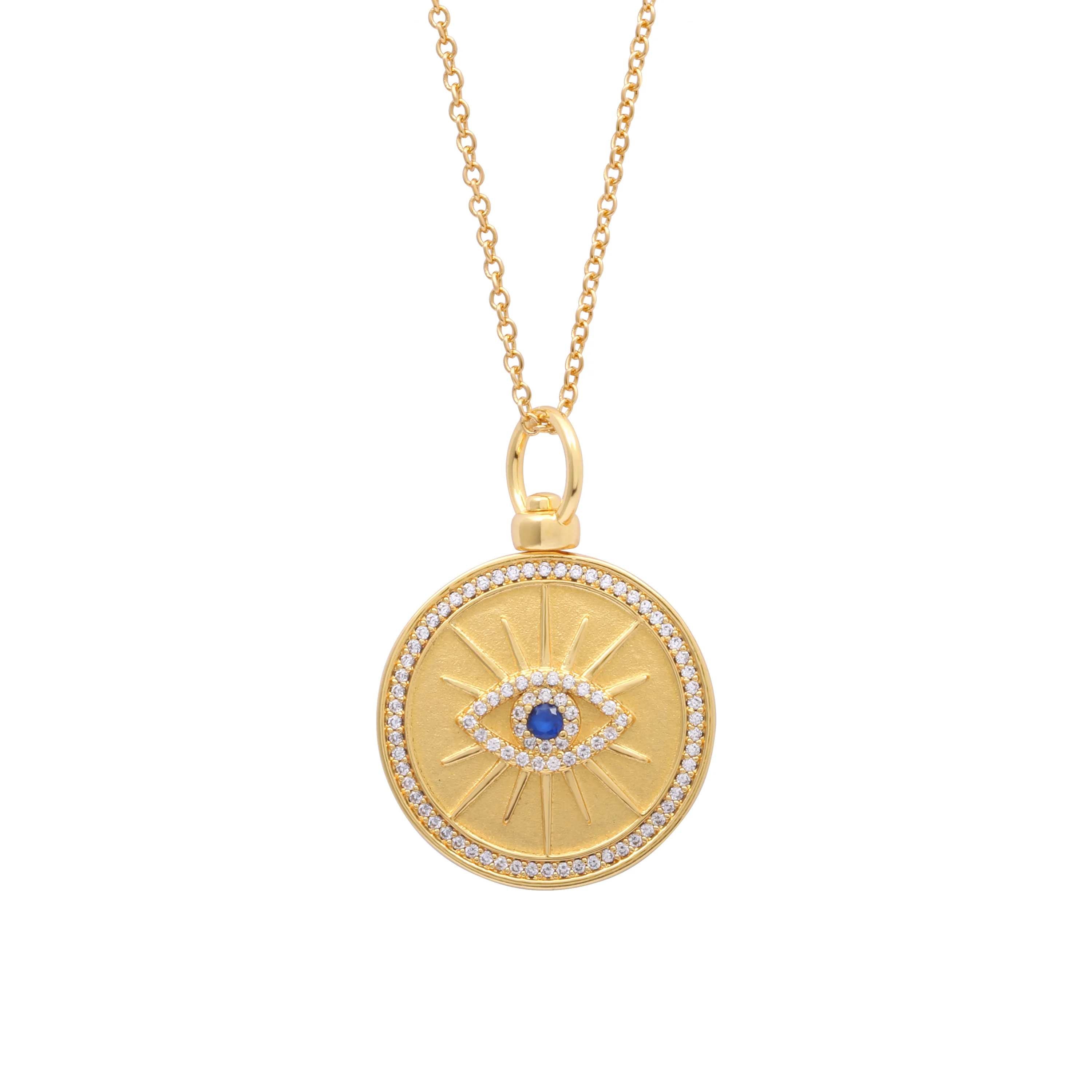 Gold Plated Evil Eye Pendant - Image 3