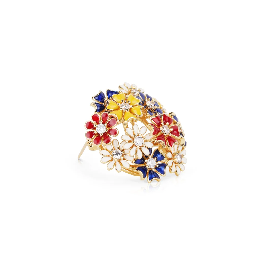 Gold Plated Floral Cluster Brooch - Image 3