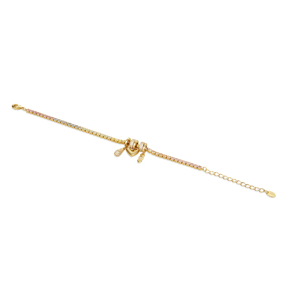 Gold Plated Heart Charm Bracelet - Image 3
