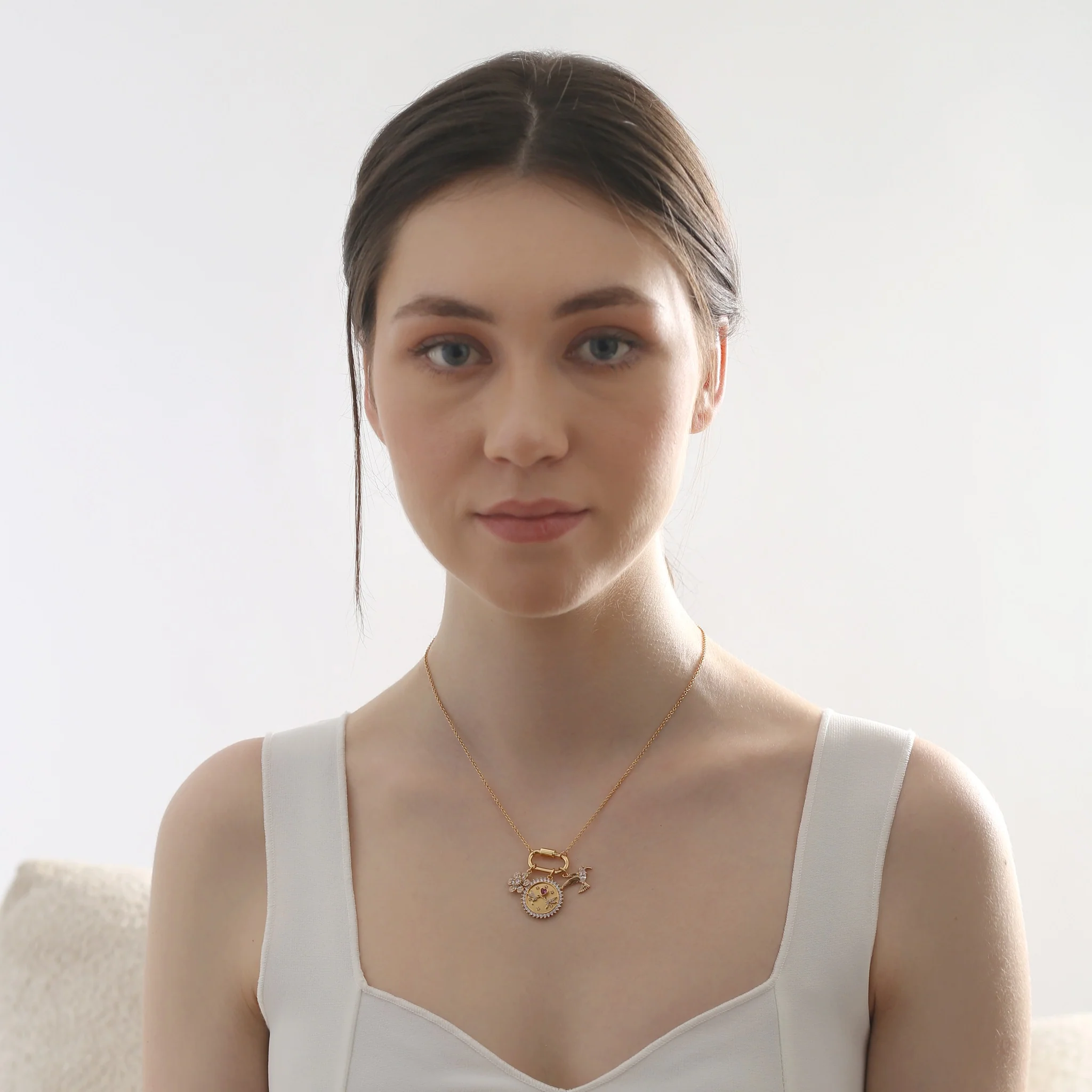 Gold Plated Hummingbird Charm Necklace - Image 4