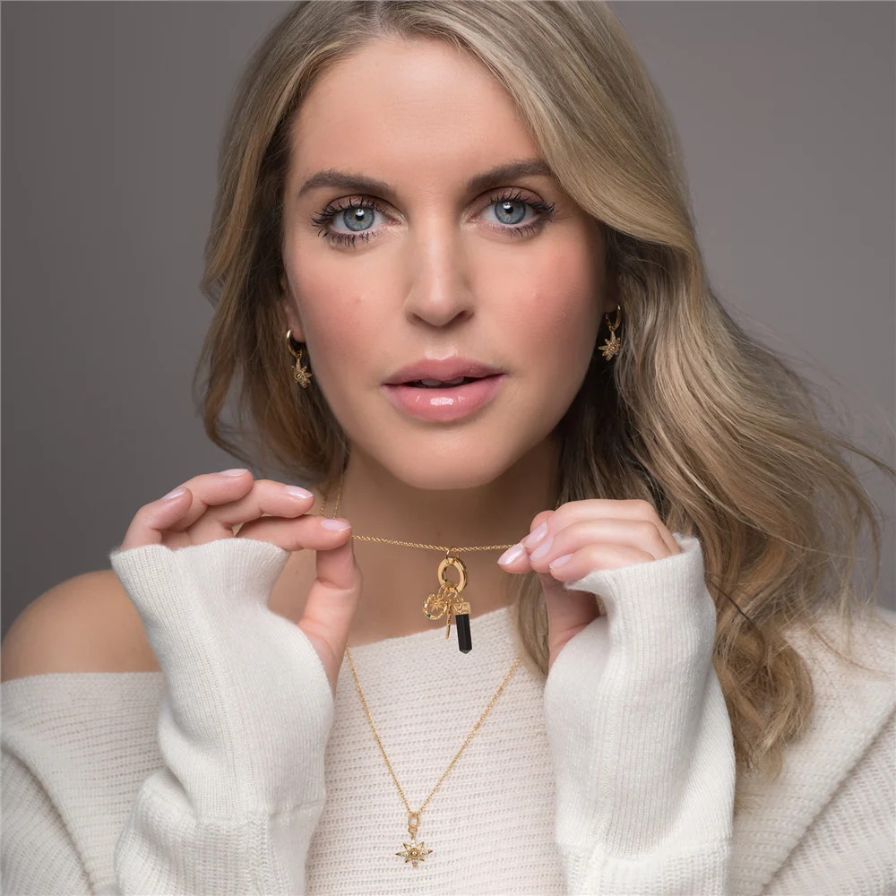 Gold Plated Star Pendant with Clear Stones - Image 4