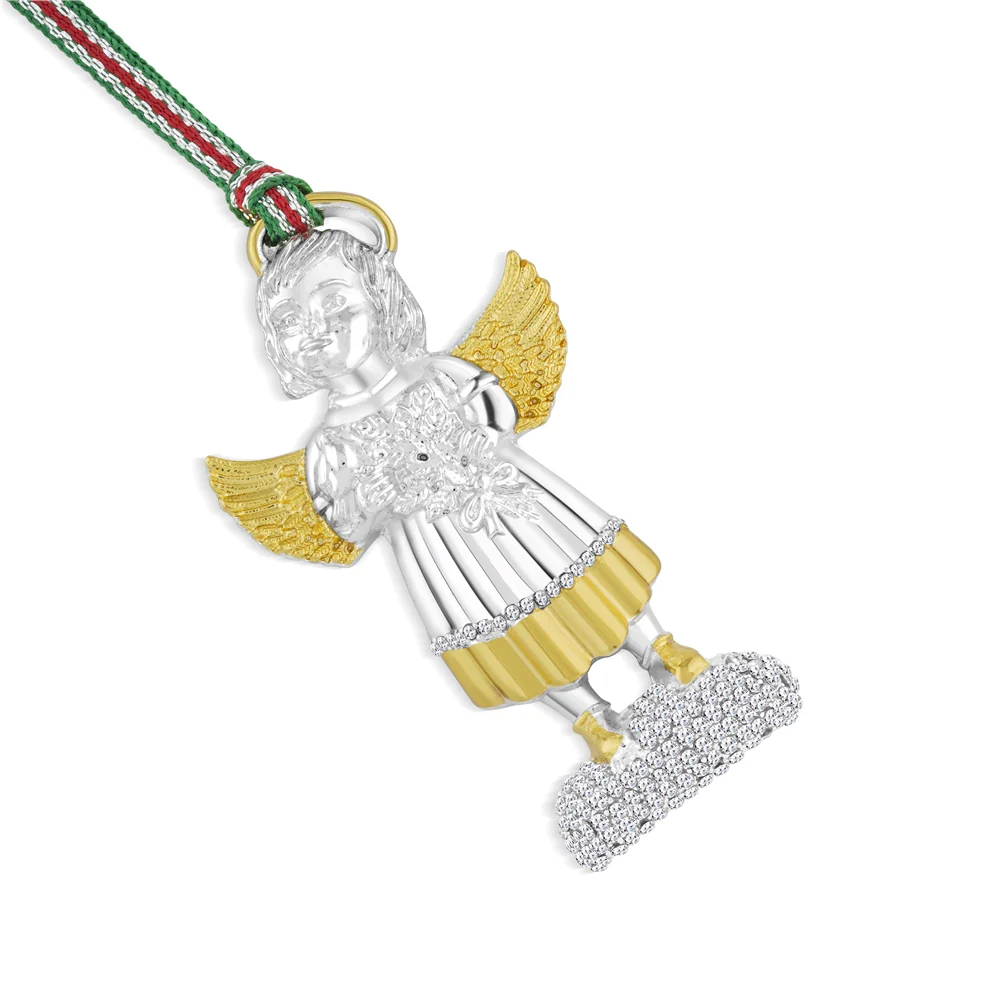 Gold & Silver Plated Christmas Angel Decoration - Image 2
