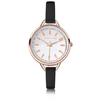 Ladies Watch Round Face Black - Image 3