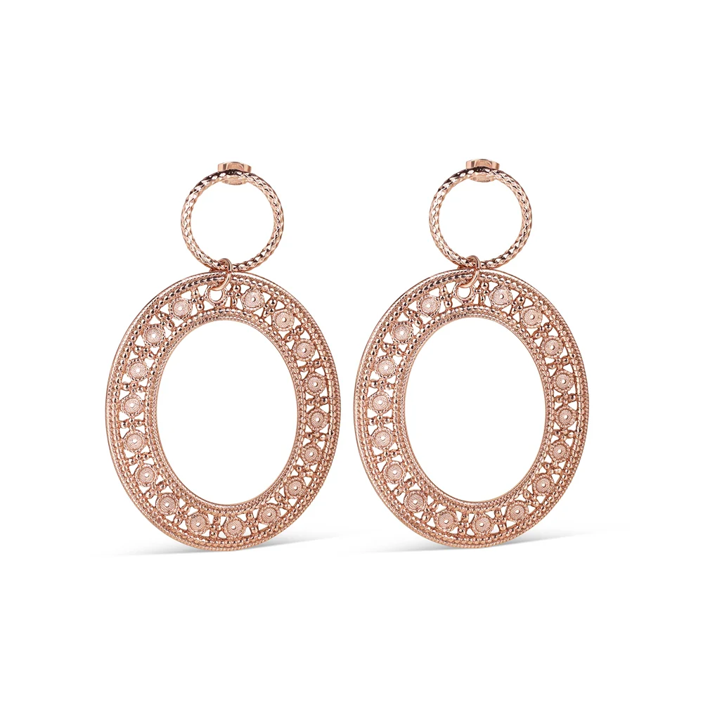 Large Ornate Oval Earrings