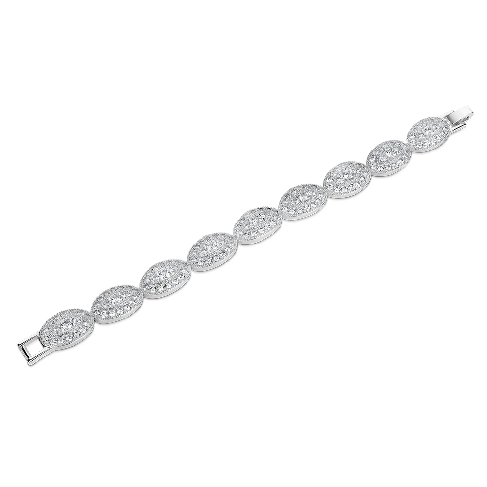Oval Bracelet with Clear Stones - Image 3