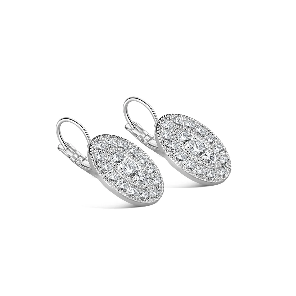 Oval Earrings with Clear Stones - Image 4