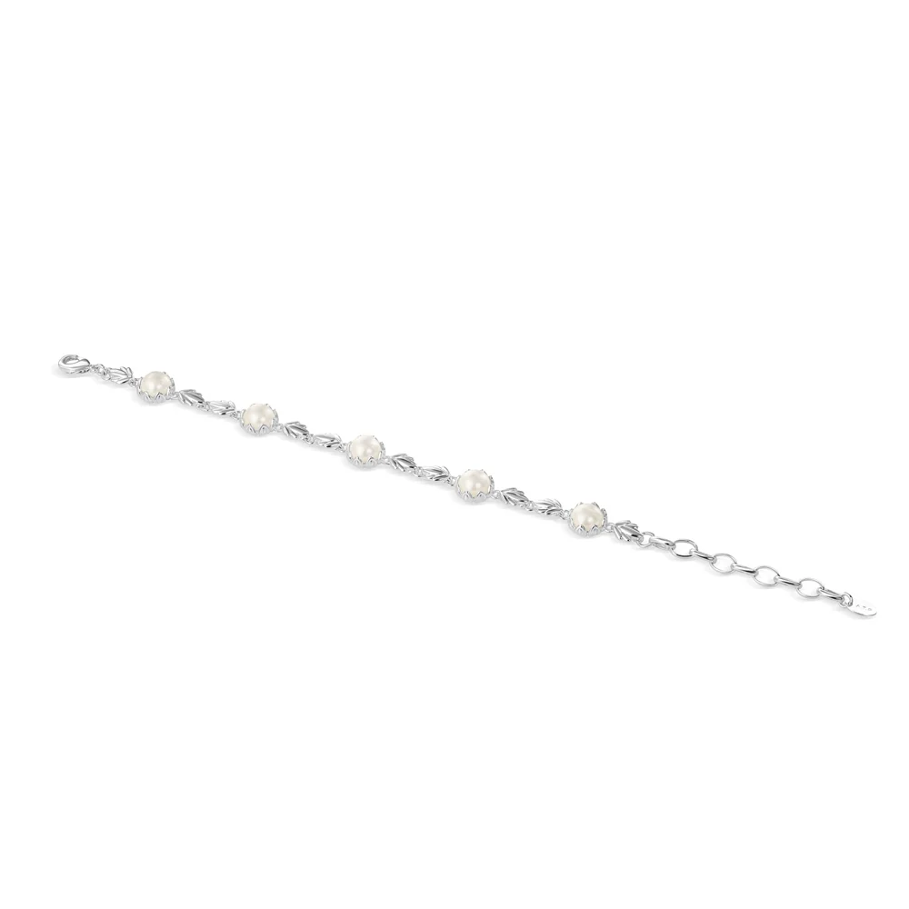 Pearl Leaf Link Bracelet - Image 3