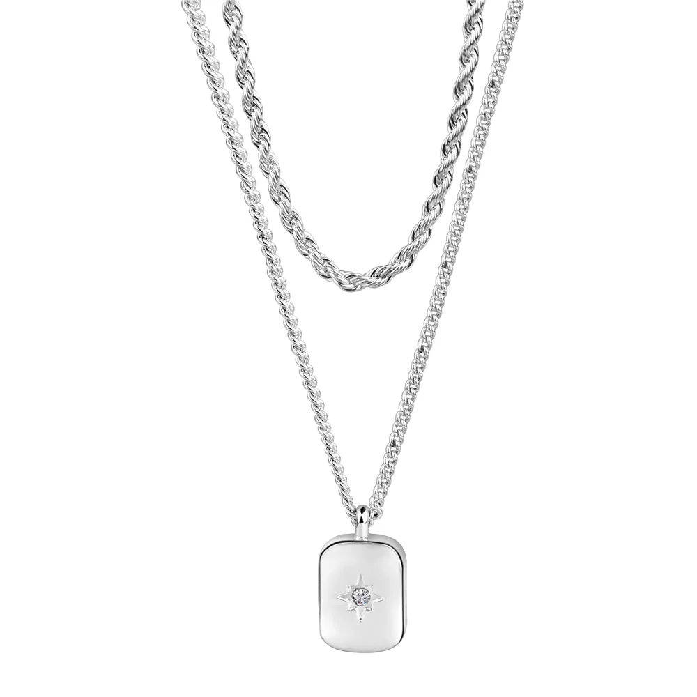 Rectangular Star Pendant with Clear Stones - Image 4
