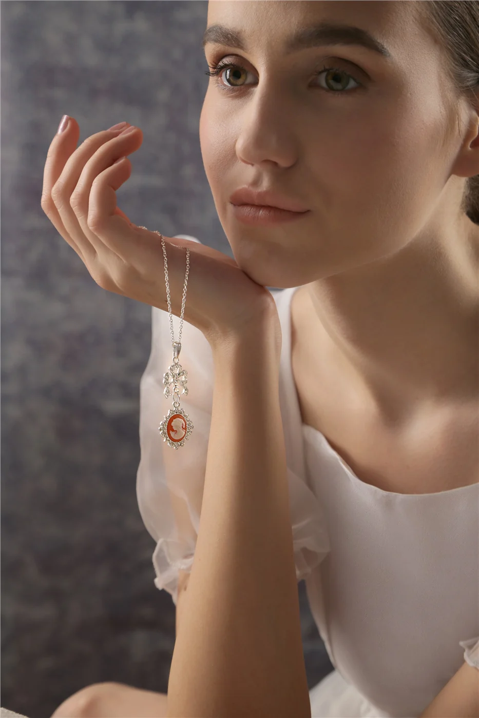 Silver Plated Cameo Pendant - Image 2