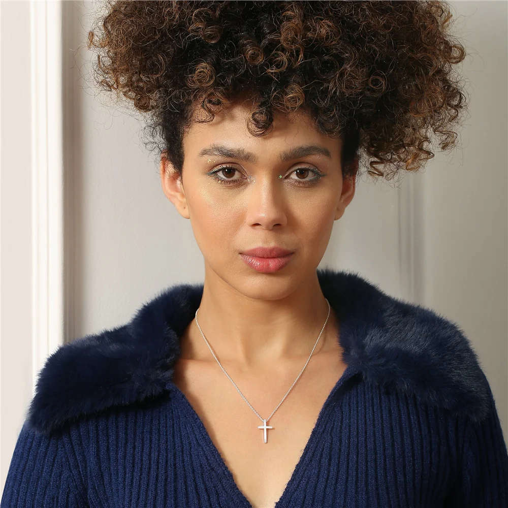 Silver Plated Cross Pendant - Image 2