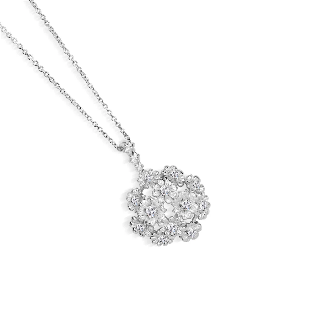 Silver Plated Floral Cluster Pendant - Image 3