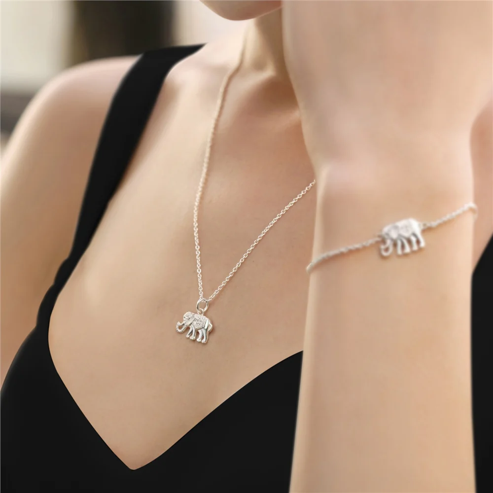 Silver Plated Pendant with Elephant - Image 2