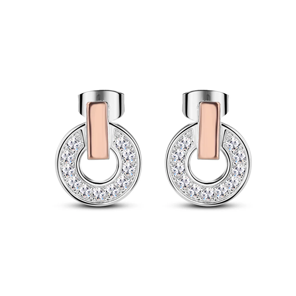 Silver & Rose Gold Plated Tiamo Earrings