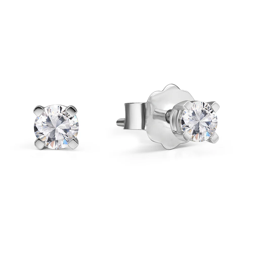 Sterling Silver 4 Claw Lab Grown Diamond Earrings 0.2ct - Image 5