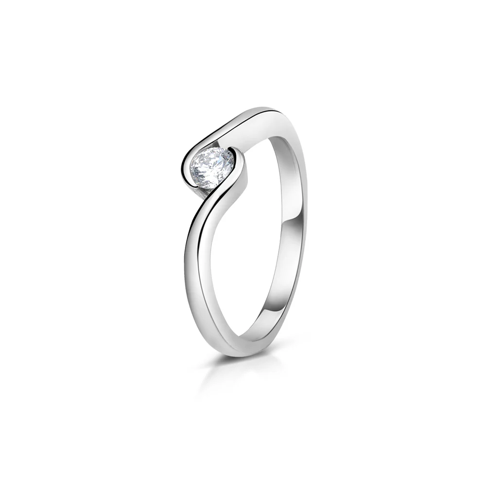 Sterling Silver Channel Set Lab Grown Diamond Ring 0.2ct Size L - Image 5