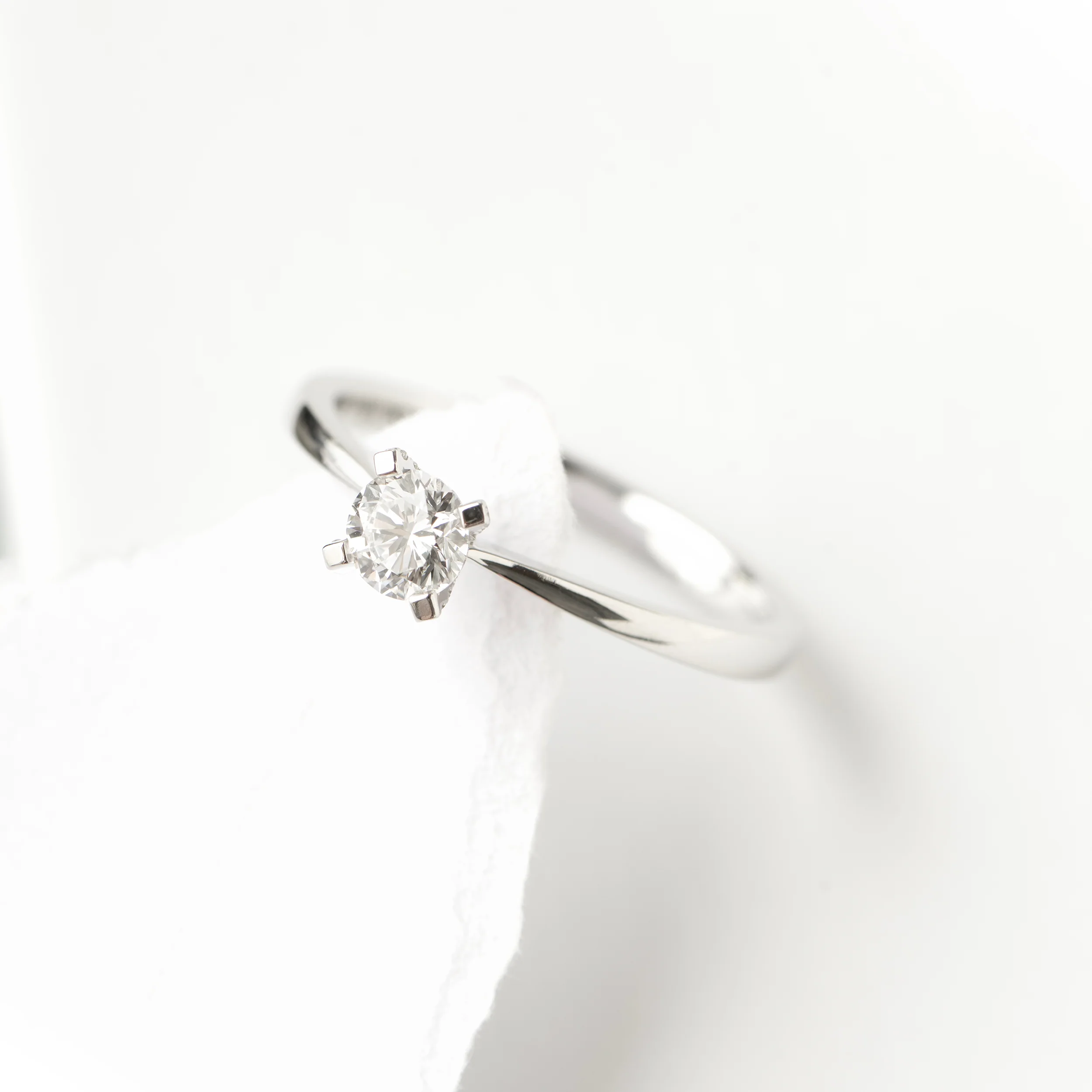Sterling Silver Solitaire Lab Grown Diamond Ring 0.35ct Size L - Image 9