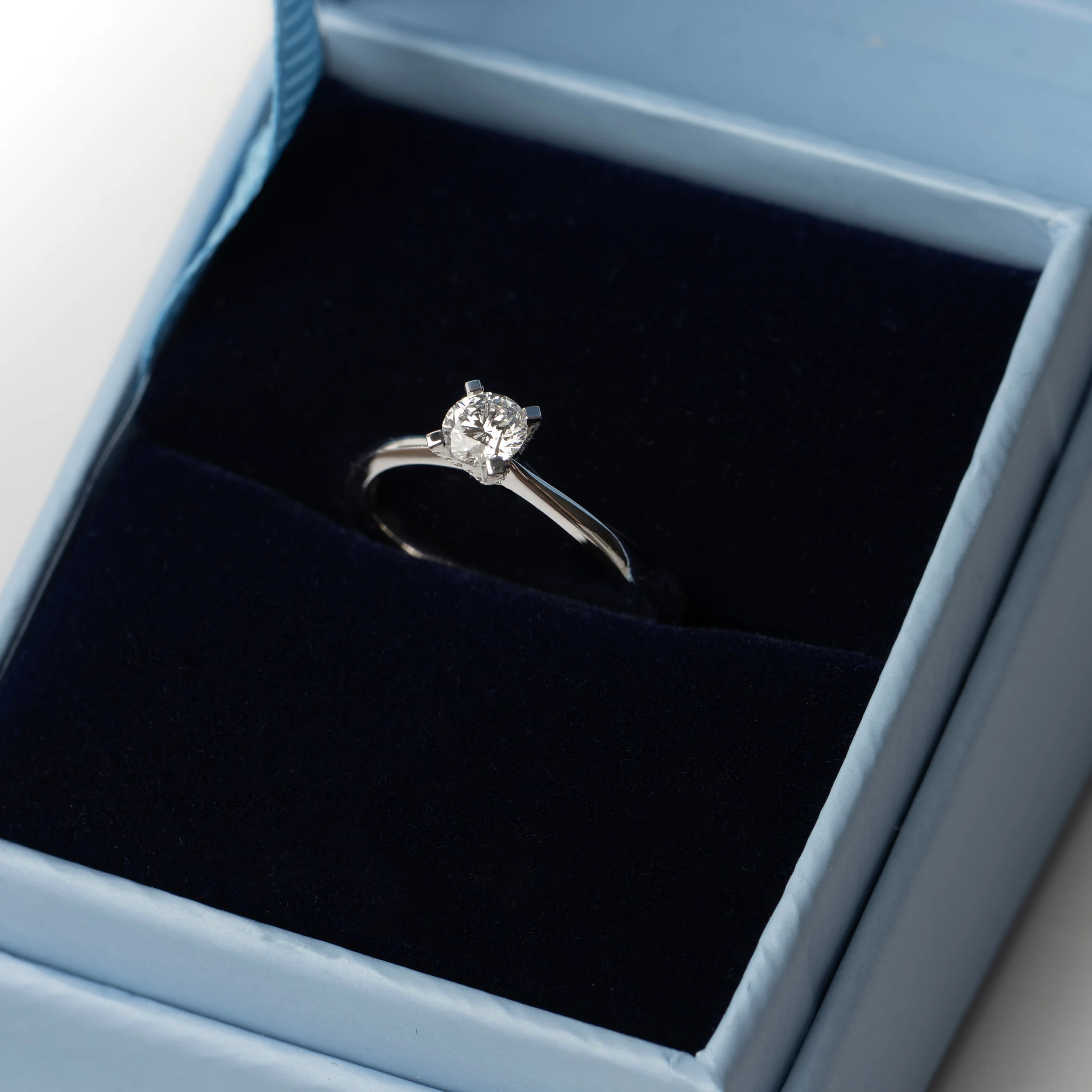 Sterling Silver Solitaire Lab Grown Diamond Ring 0.35ct Size N - Image 7
