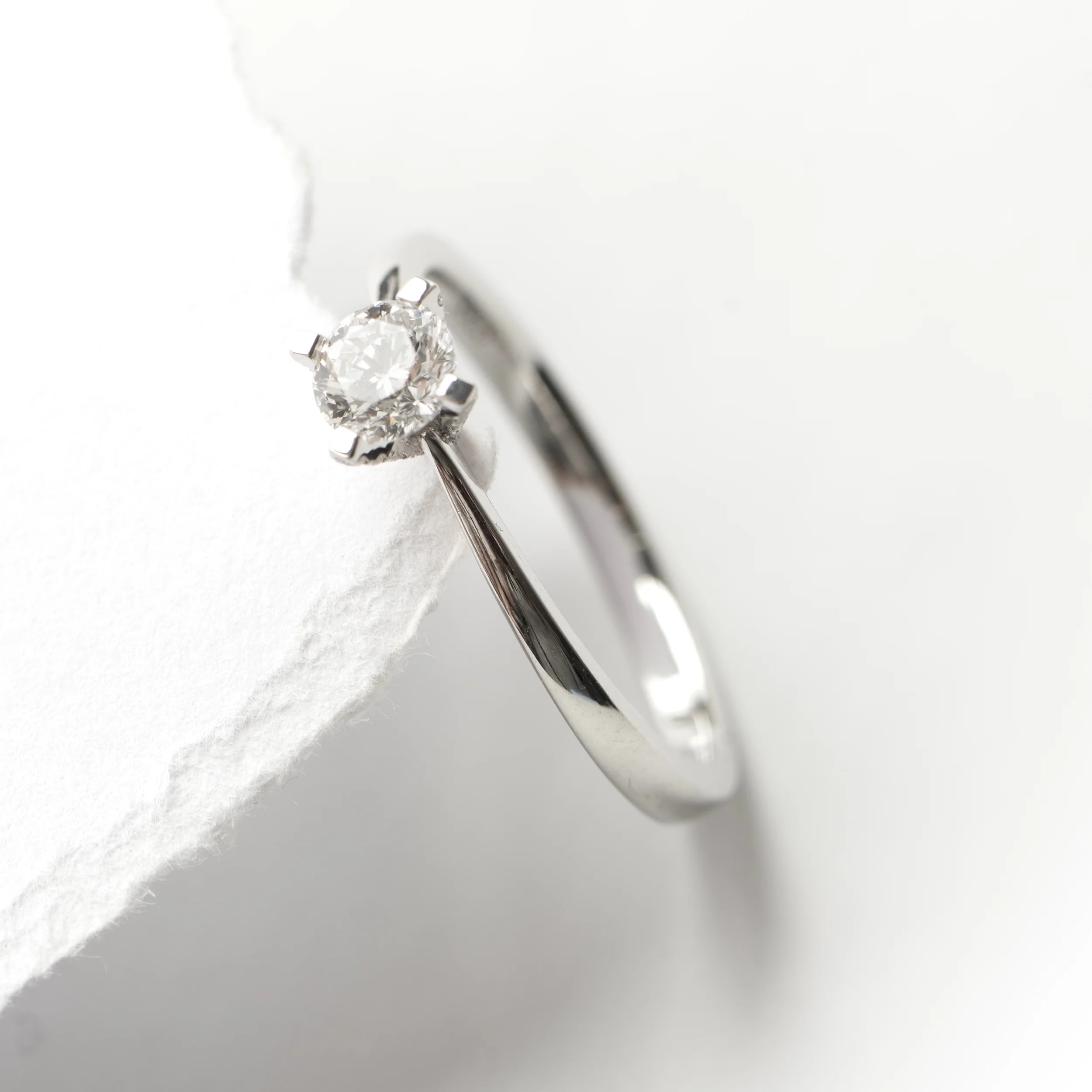 Sterling Silver Solitaire Lab Grown Diamond Ring 0.35ct Size O - Image 8