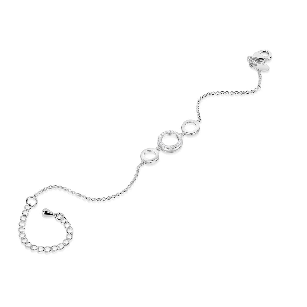 Triple Circular Bracelet with Clear Stones - Image 3