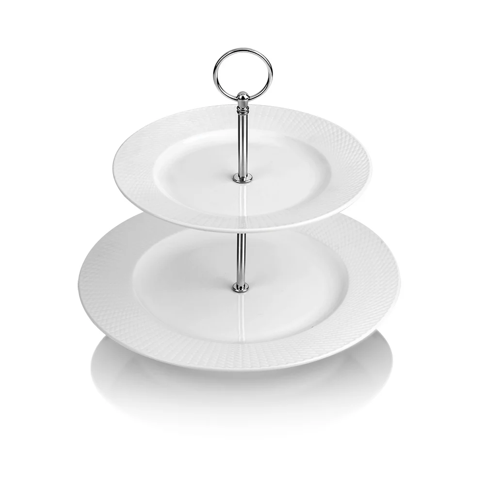 Whiteware 2 Plate Cake Stand - Image 3