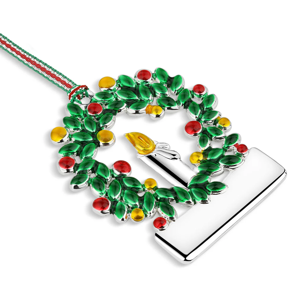 Wreath with Candle Christmas Tree Decoration - Image 4